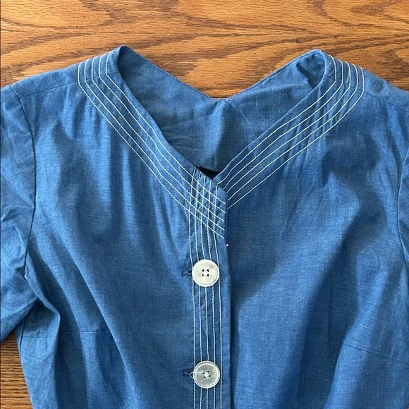 Vintage Dress Women’s Handmade by Dixie Deb Denim Blue Dress Western - Picture 3 of 15